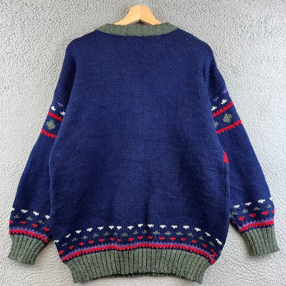 Vintage 90s Fabe Abstract Geometric  All Over Tribal Design sweater size M - Picture 2 of 9